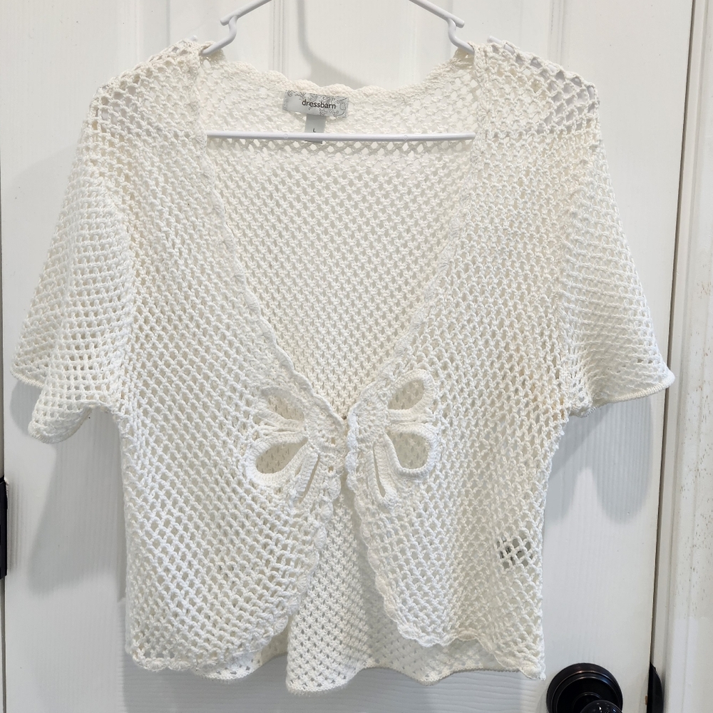Dressbarn Large Cream Shrug
